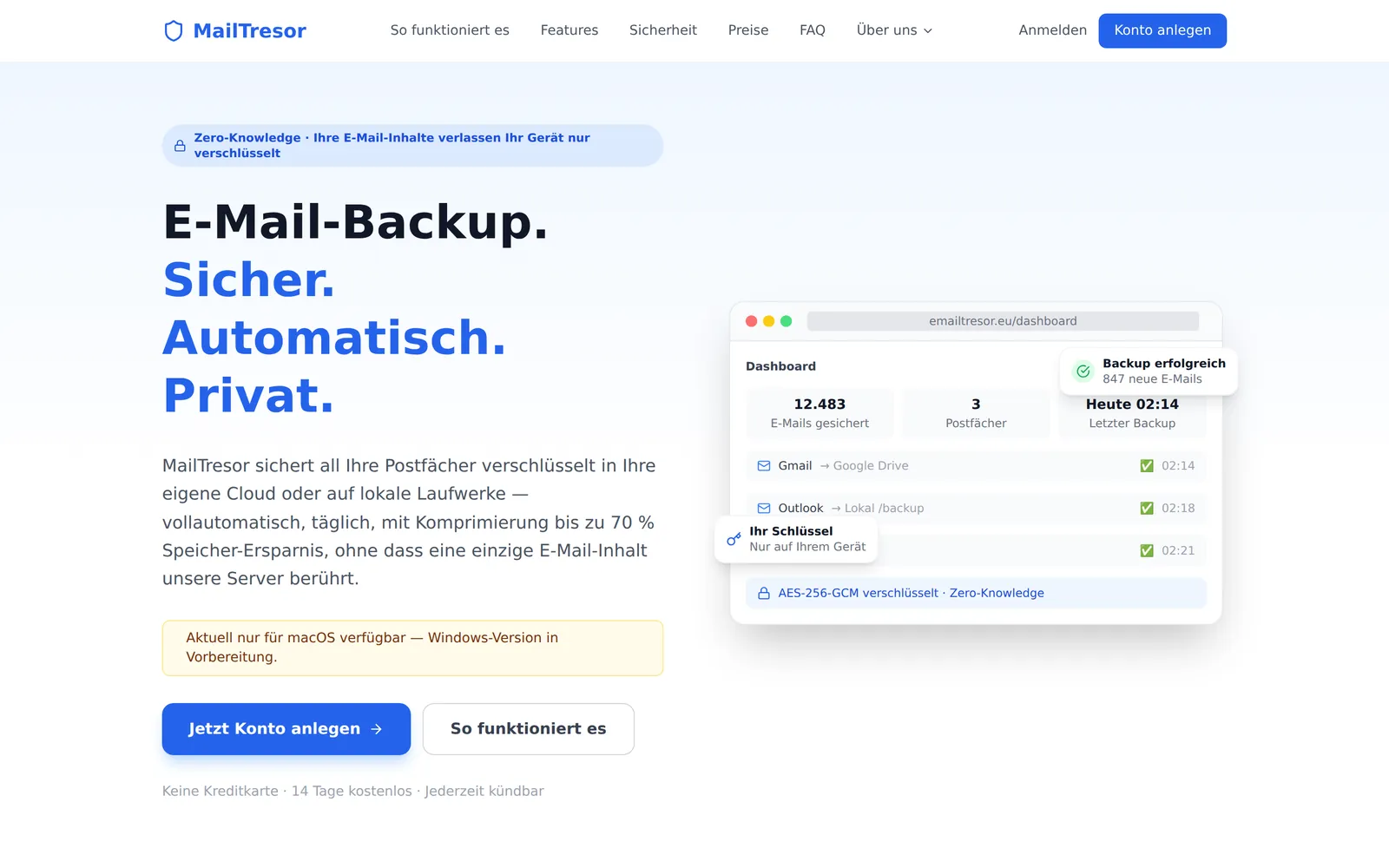MailTresor – Screenshot